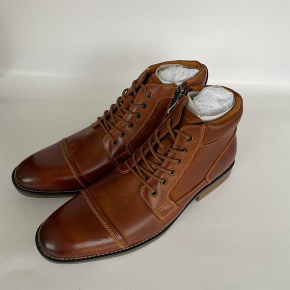 Kunsto  Genuine Leather Oxford Boots Men\'s Size 10 Brown main image 9